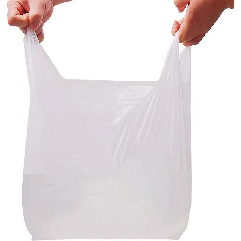 Biodegradable Eco Plastic Shopping Bags White 200PCS