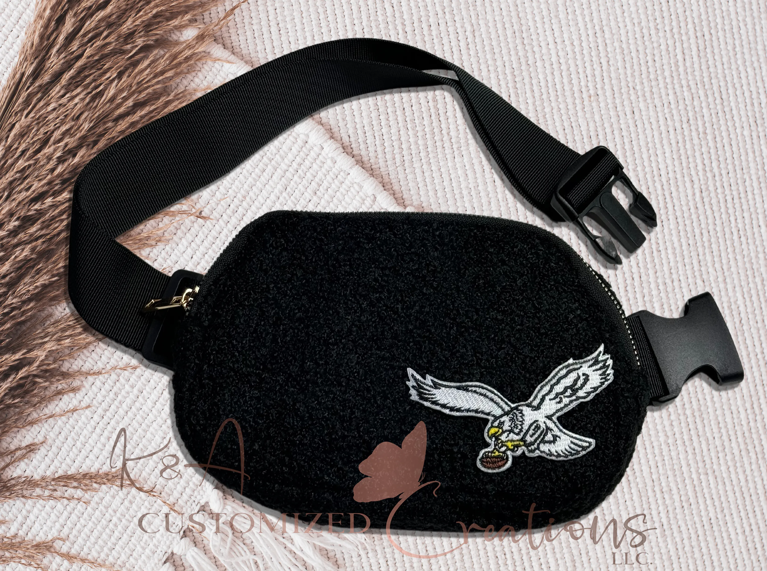 Birds Fleece Belt Bag