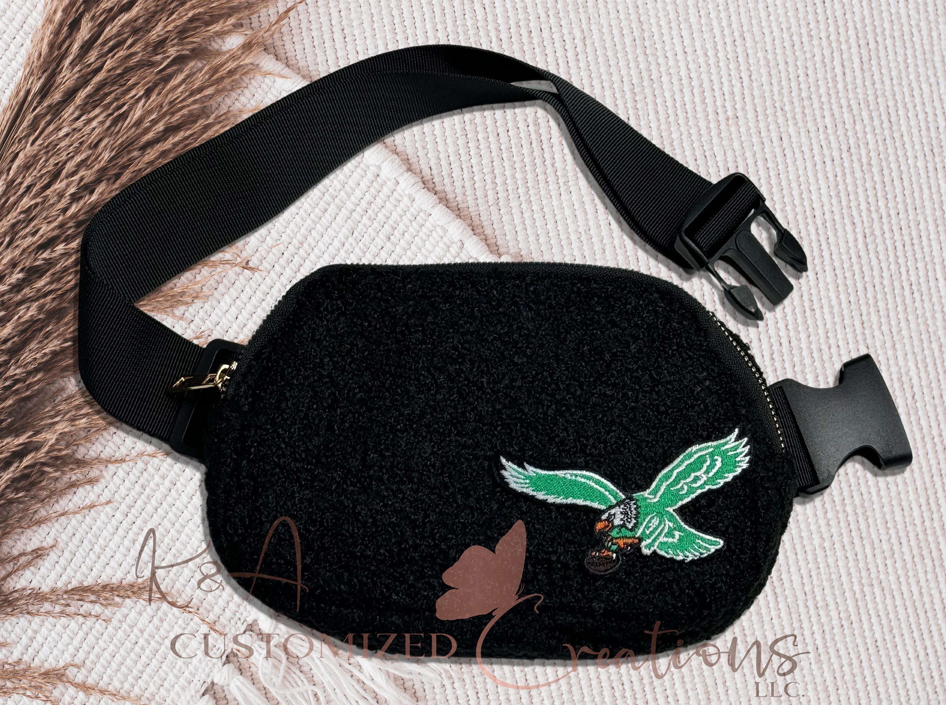 Birds Fleece Belt Bag
