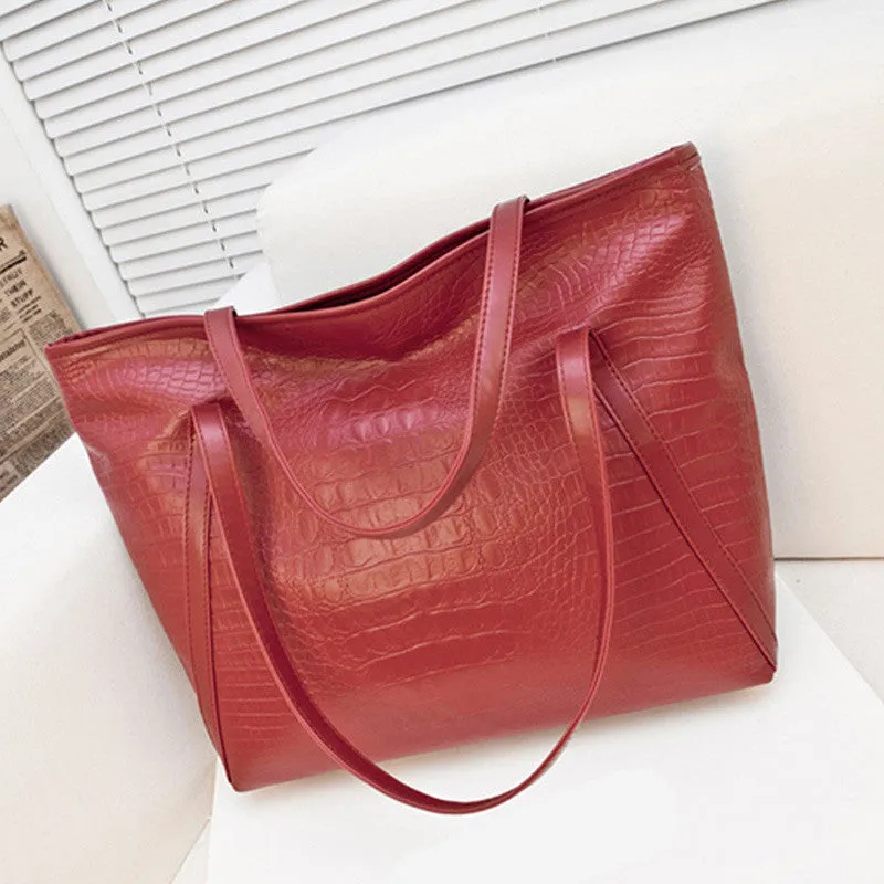 Black Casual Women Shoulder Bags PU Leather Female Big Tote Bags for Ladies Handbag Large Capacity sac a main femme de marque