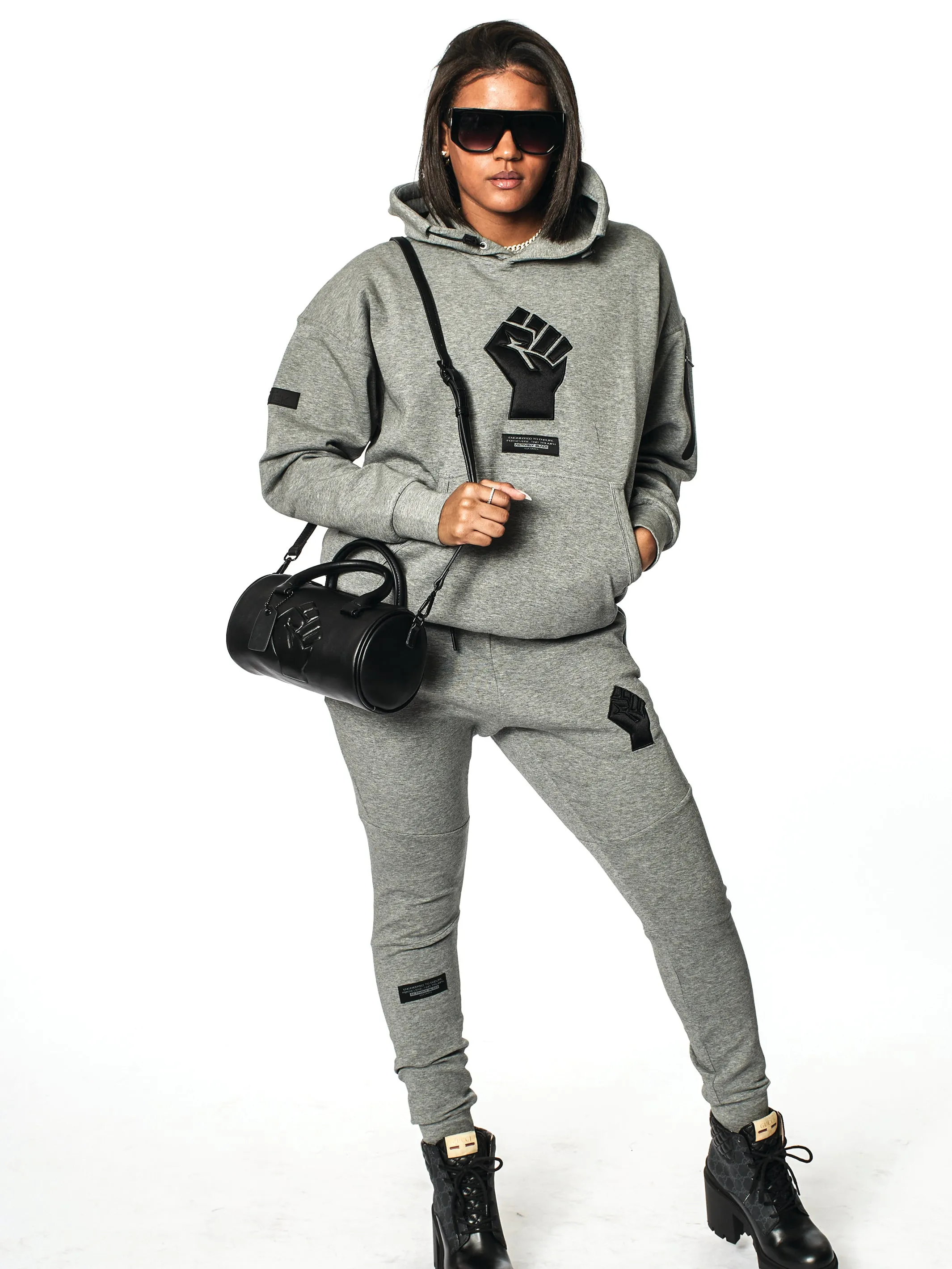 Black Fist Mini Barrel Handbag