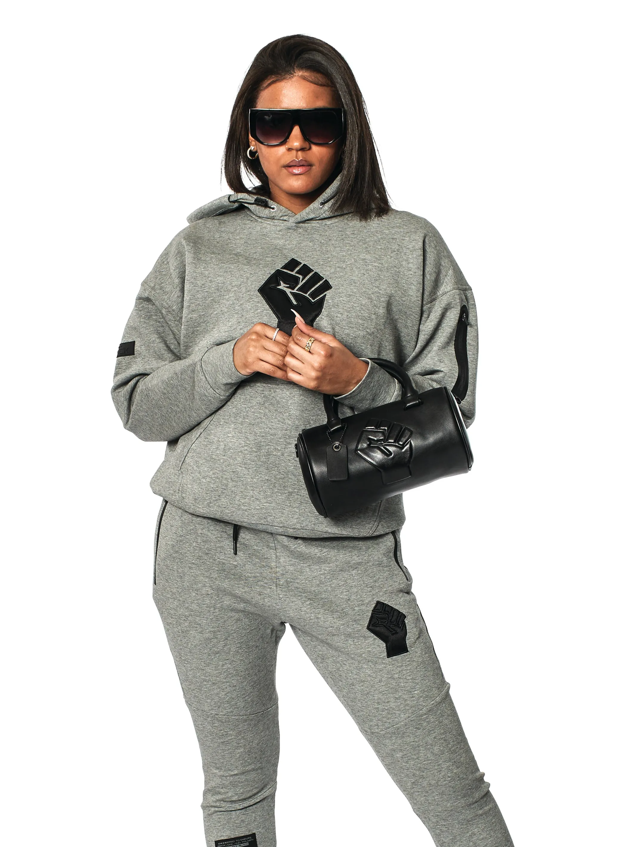 Black Fist Mini Barrel Handbag