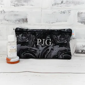 Black Marbled Personalized Reusable Food Bag