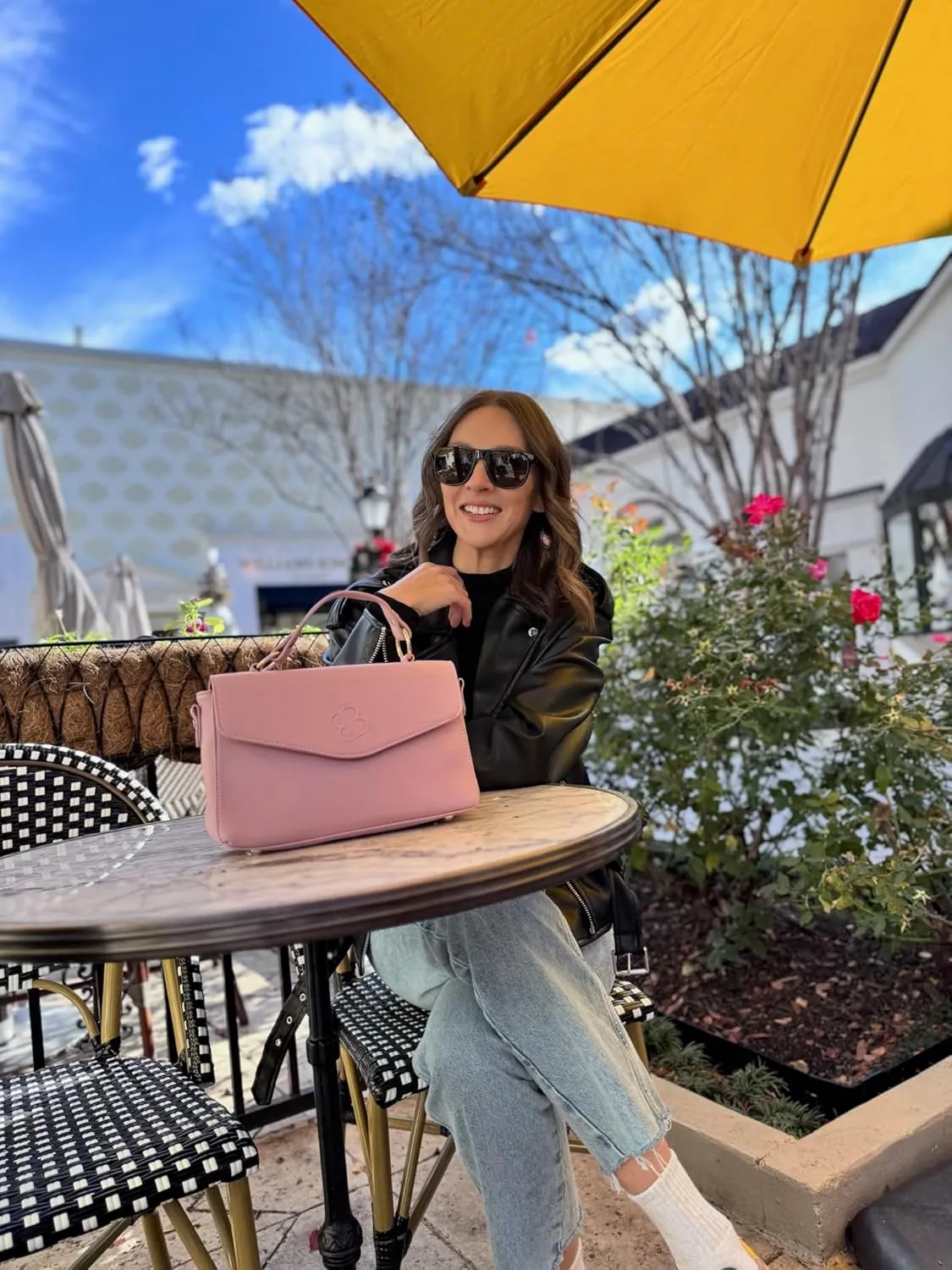 BLOC Shoulder Bag, Top Handle Purse, and Crossbody Bag for Women Designer 3 in 1 Handbag Triple Pocket with Detachable Strap