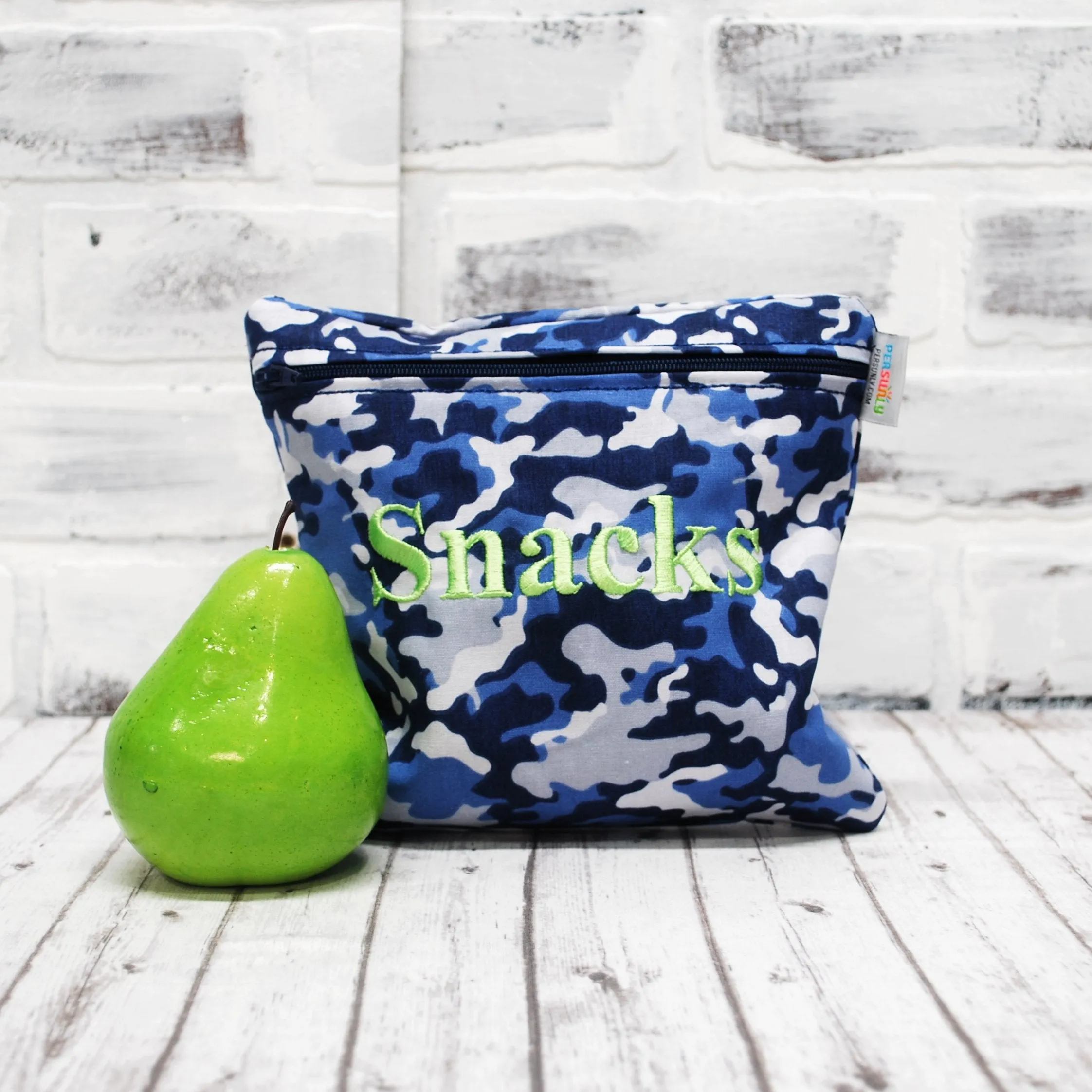 Blue Camo Personalized Reusable Food Bag