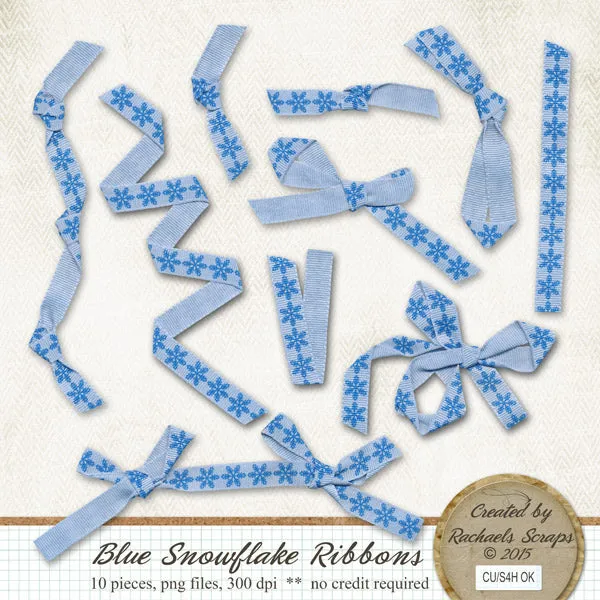 Blue Snowflake Ribbons