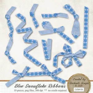 Blue Snowflake Ribbons