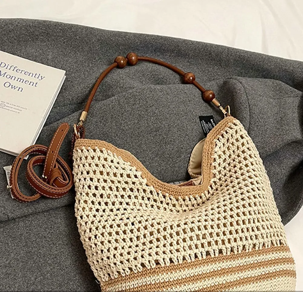Bohemia Beach Bag Women Macrame Shoulder Tote Bags Crossbody Purse Summer Travel Beach Bag Top-handle Hobo Handbag 2025