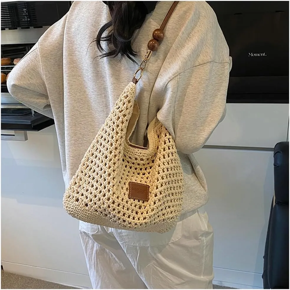 Bohemia Straw Beach Bag Women Macrame Crossbody Purse Shoulder Tote Bag Travel Beach Bag Summer Top-handle Hobo Bags 2025