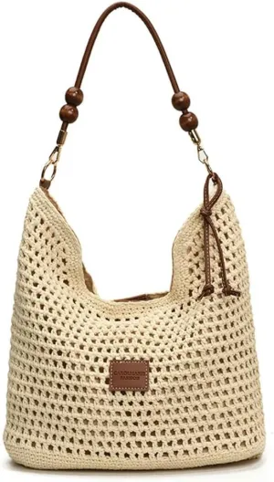 Bohemia Straw Beach Bag Women Macrame Crossbody Purse Shoulder Tote Bag Travel Beach Bag Summer Top-handle Hobo Bags 2025