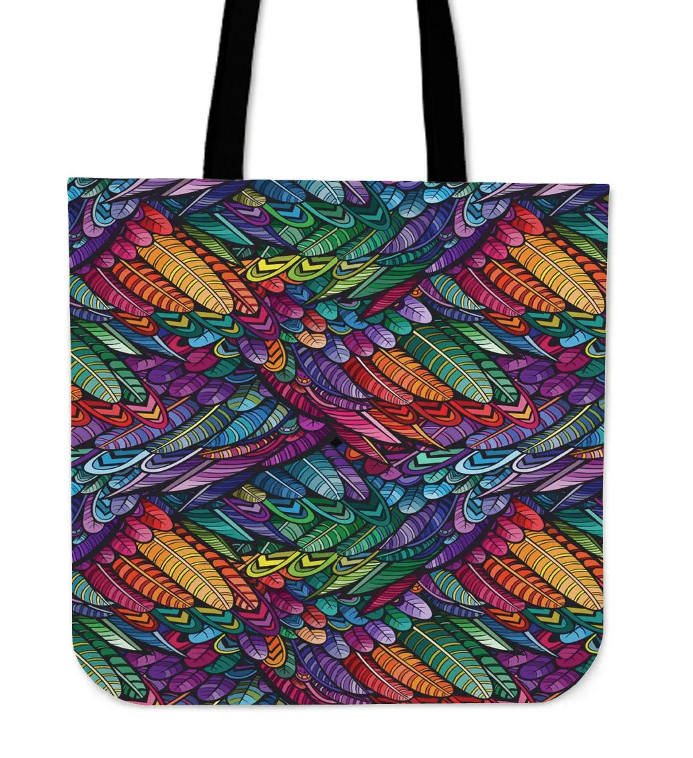 Boho Feather Tote Bag