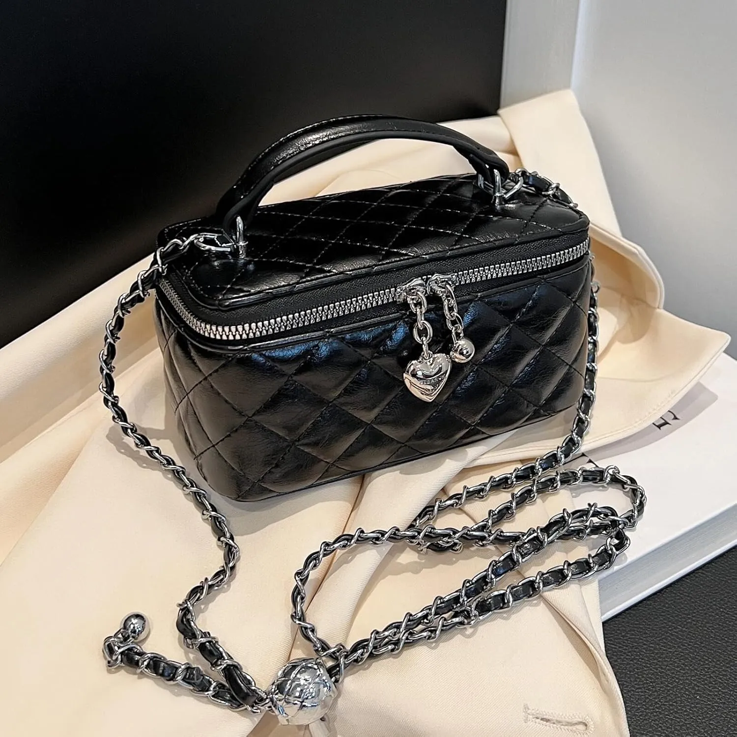 Box Square Handbag Purse for Women Chain Designer Crossbody Shoulder Bag Mini Top-Handle Pouch