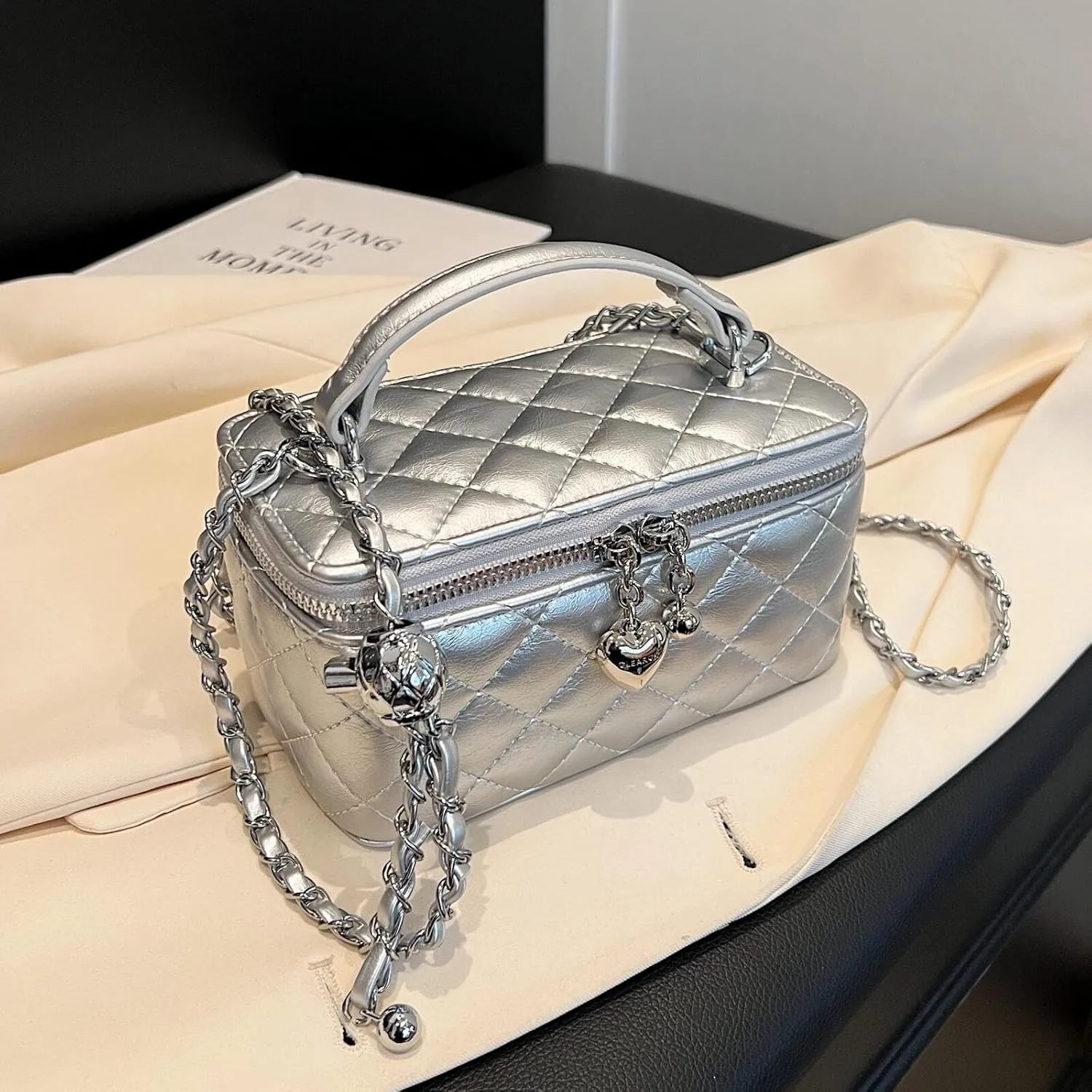 Box Square Handbag Purse for Women Chain Designer Crossbody Shoulder Bag Mini Top-Handle Pouch