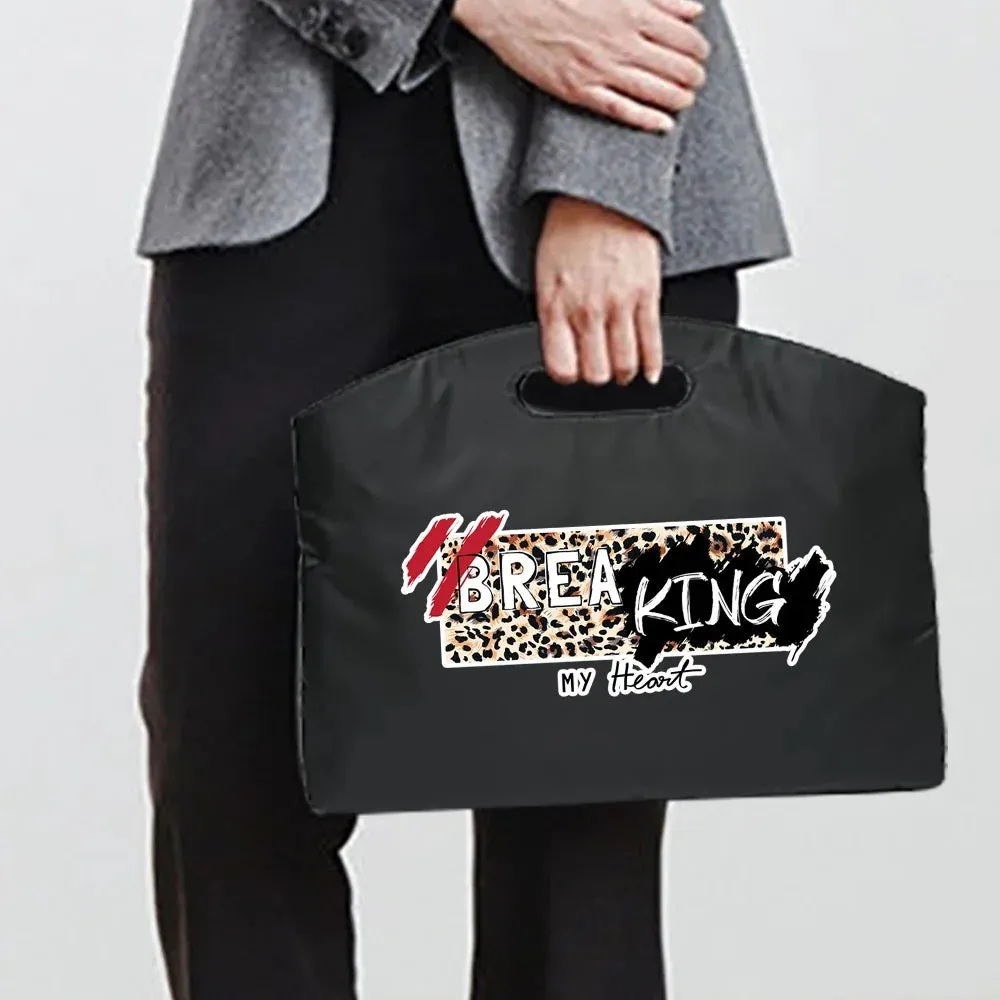 Briefcase Bag for Documents Business Travel Bag A4 Document Organizer Handbag Leopard Printed Office Laptop Portable Totes Case