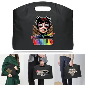Briefcase Bag for Documents Business Travel Bag A4 Document Organizer Handbag Leopard Printed Office Laptop Portable Totes Case