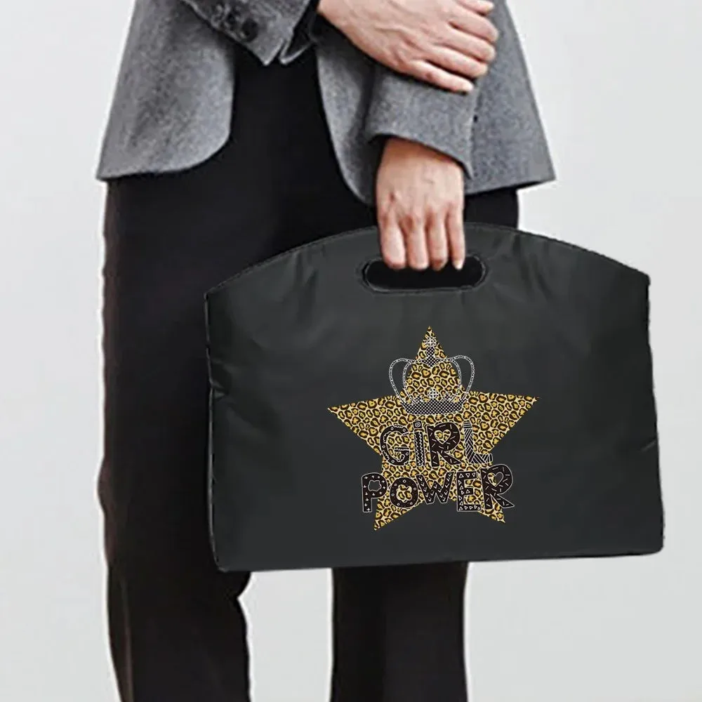 Briefcase Bag for Documents Business Travel Bag A4 Document Organizer Handbag Leopard Printed Office Laptop Portable Totes Case
