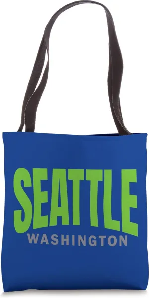 Bright-Green Seattle Arc Cuved Seattle Lime-Green Classic Tote Bag