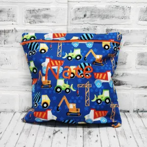 Bulldozers and Dump Trucks Personalized Reusable Food Bag