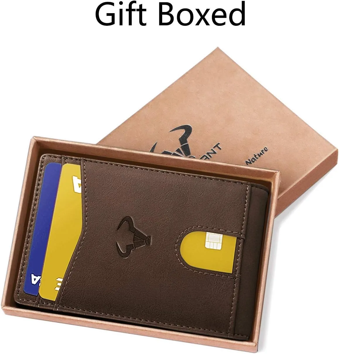BULLIANT Slim Wallet Men, Leather Wallet Front Pocket Card Holders for Gift Men 3"X4.3"