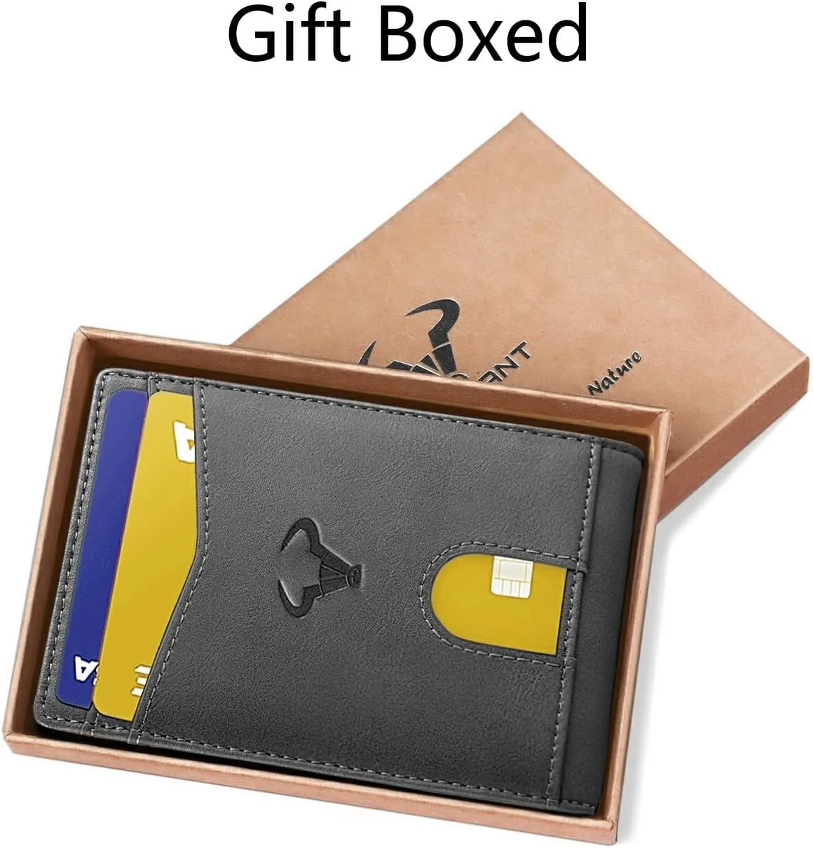BULLIANT Slim Wallet Men, Leather Wallet Front Pocket Card Holders for Gift Men 3"X4.3"