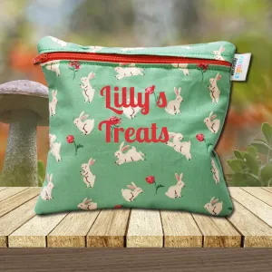 Bunnies on Grass Personalized Reusable Food Bag