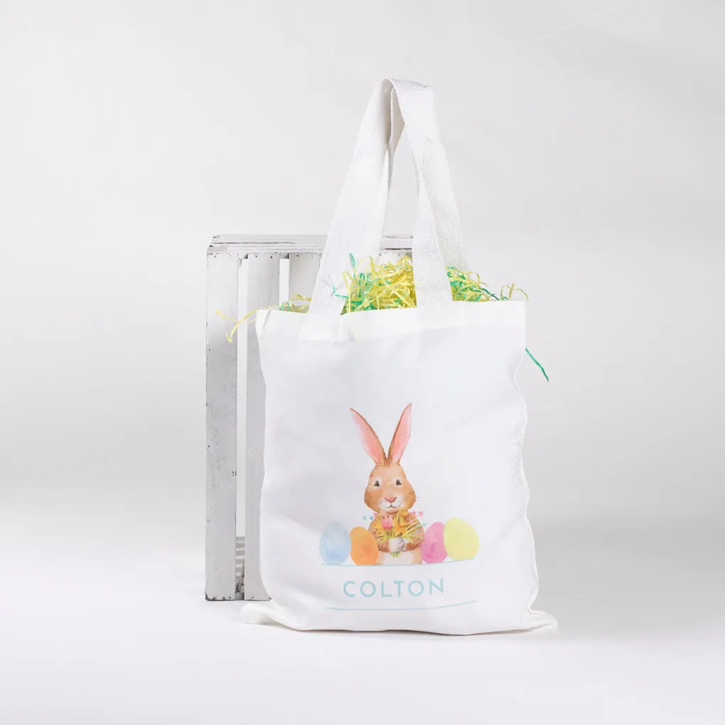 Bunny with Eggs Tote - Blue