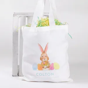 Bunny with Eggs Tote - Blue
