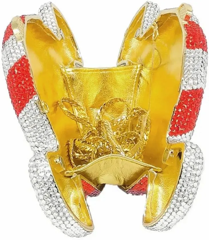 Candy Shape Clutch Purse Shining Crystal Evening Bags Luxury Rhinestone Handbags for Prom Cocktail Party