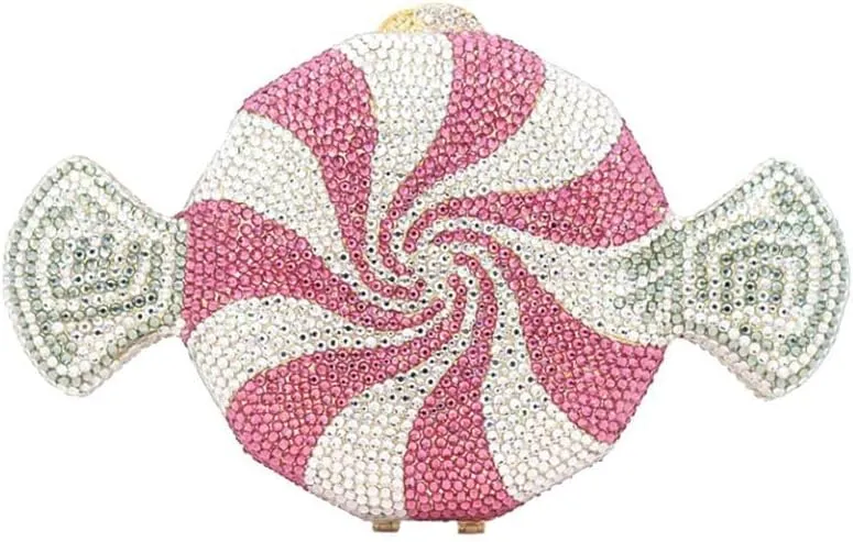 Candy Shape Clutch Purse Shining Crystal Evening Bags Luxury Rhinestone Handbags for Prom Cocktail Party