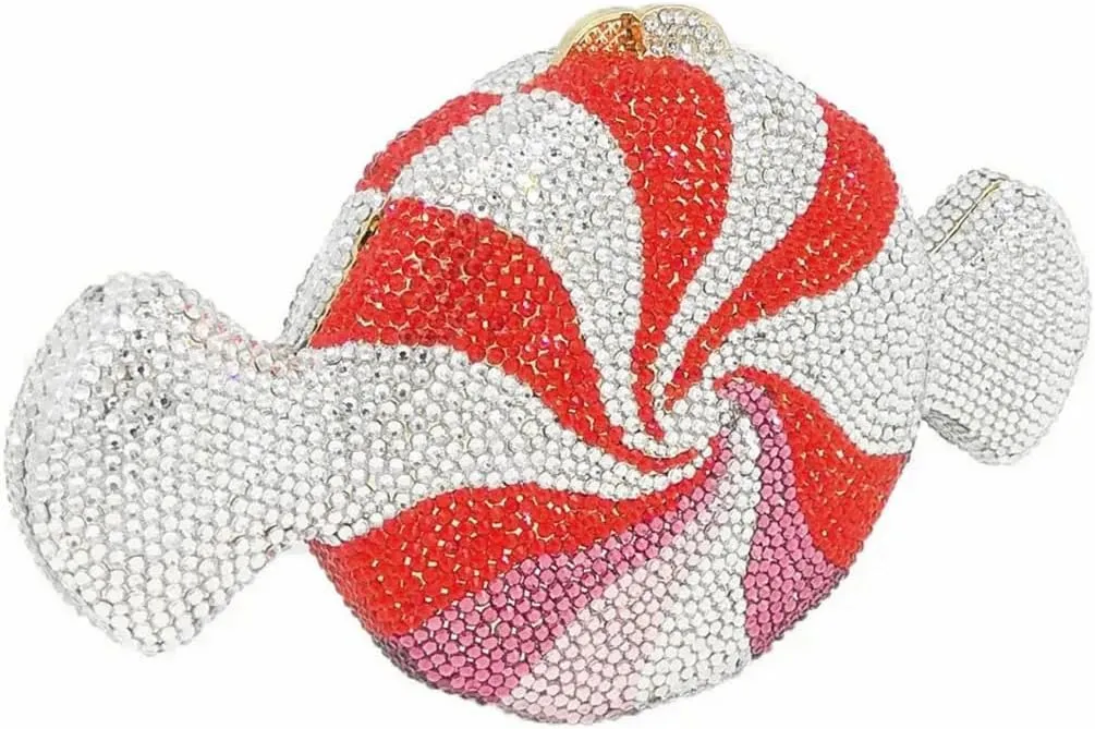 Candy Shape Clutch Purse Shining Crystal Evening Bags Luxury Rhinestone Handbags for Prom Cocktail Party