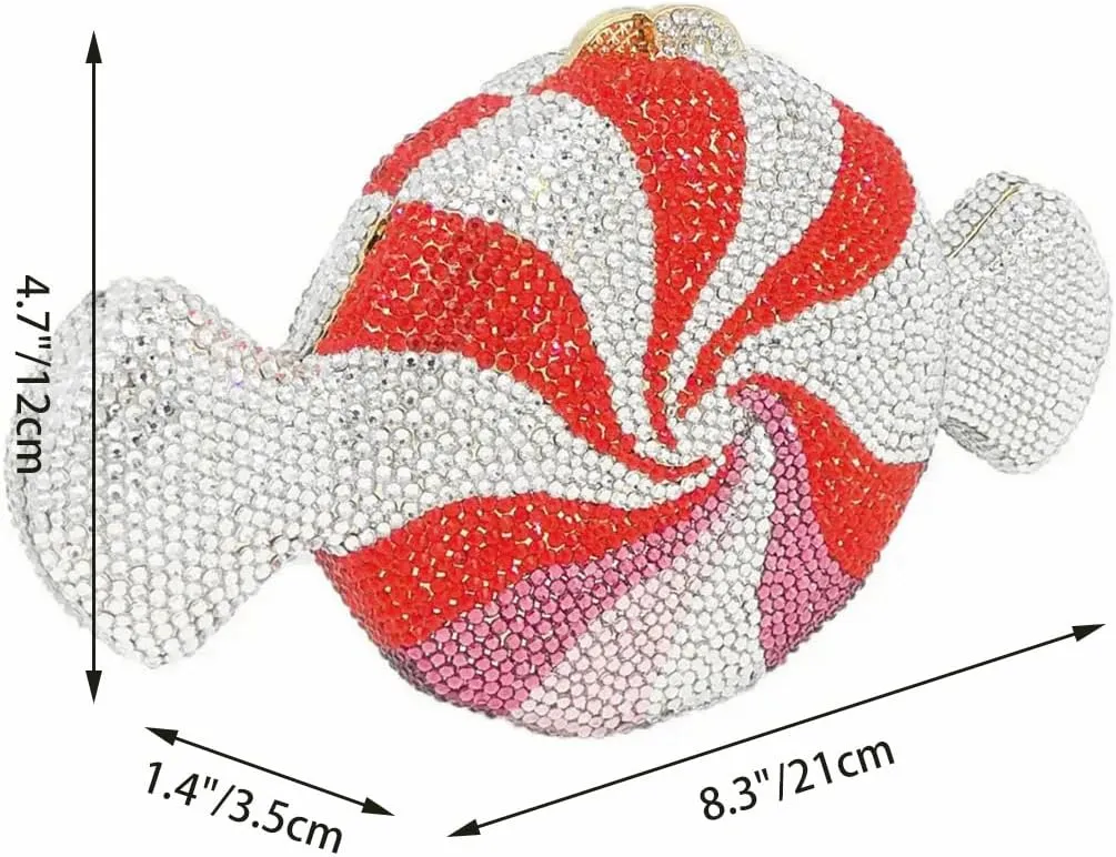 Candy Shape Clutch Purse Shining Crystal Evening Bags Luxury Rhinestone Handbags for Prom Cocktail Party