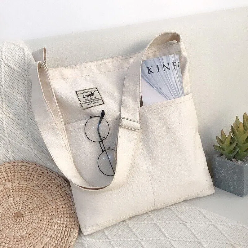Canvas Tote Bag 1PC 6Colours 34x36cm