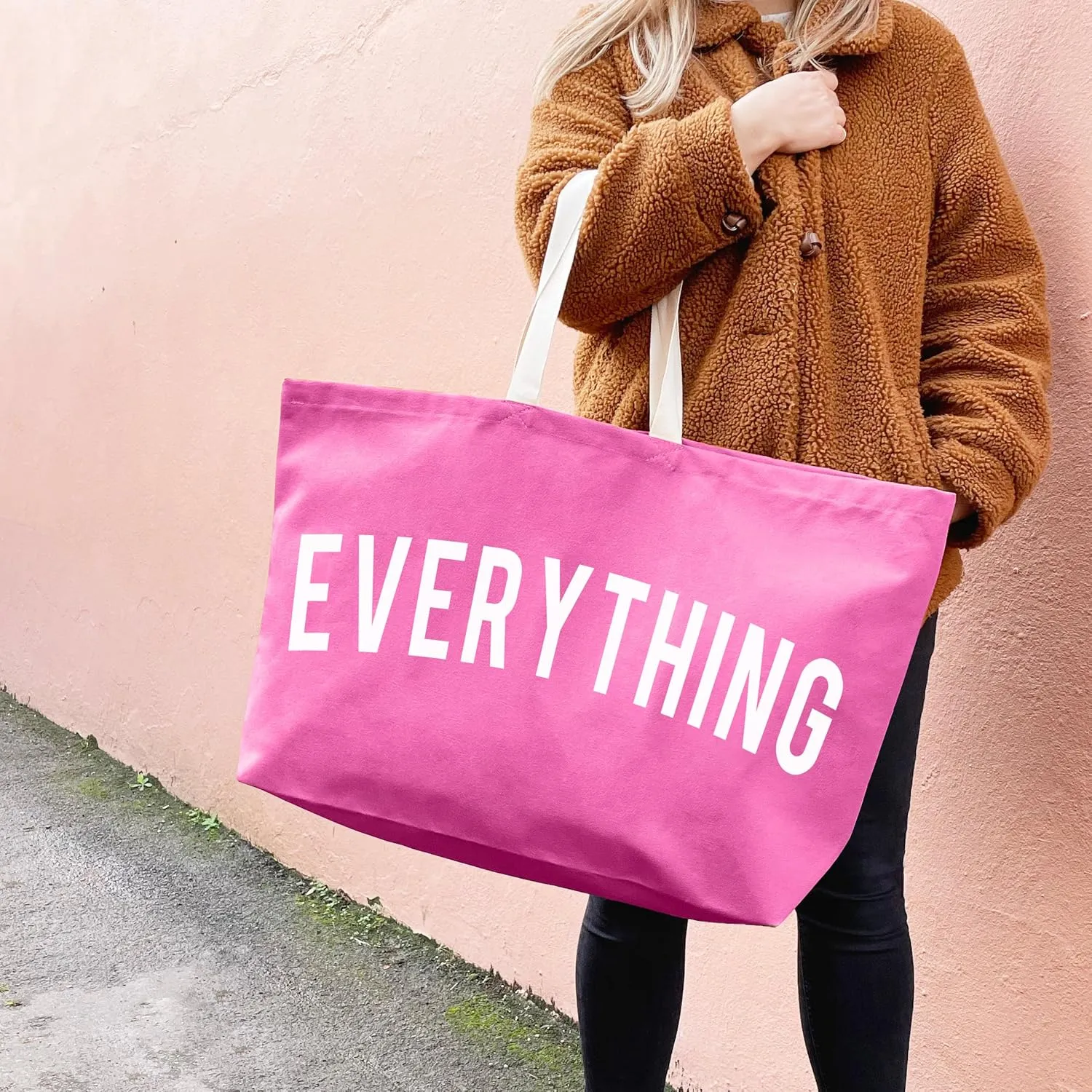 Canvas Tote Bag - Extra Large Shopping Beach Totes Bags Reusable Big Grocery Bag 28" x 8" x 16"