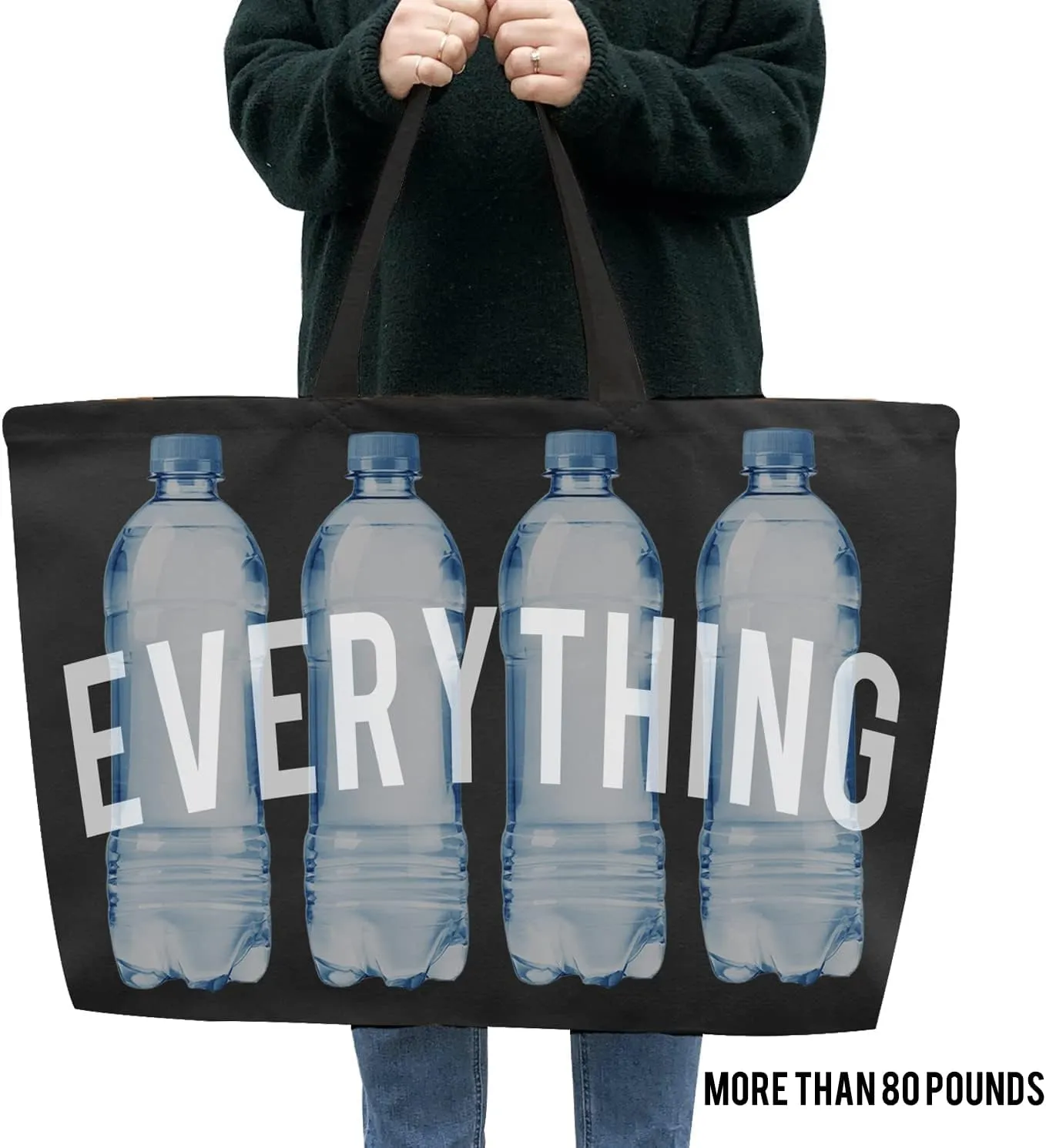 Canvas Tote Bag - Extra Large Shopping Beach Totes Bags Reusable Big Grocery Bag 28" x 8" x 16"