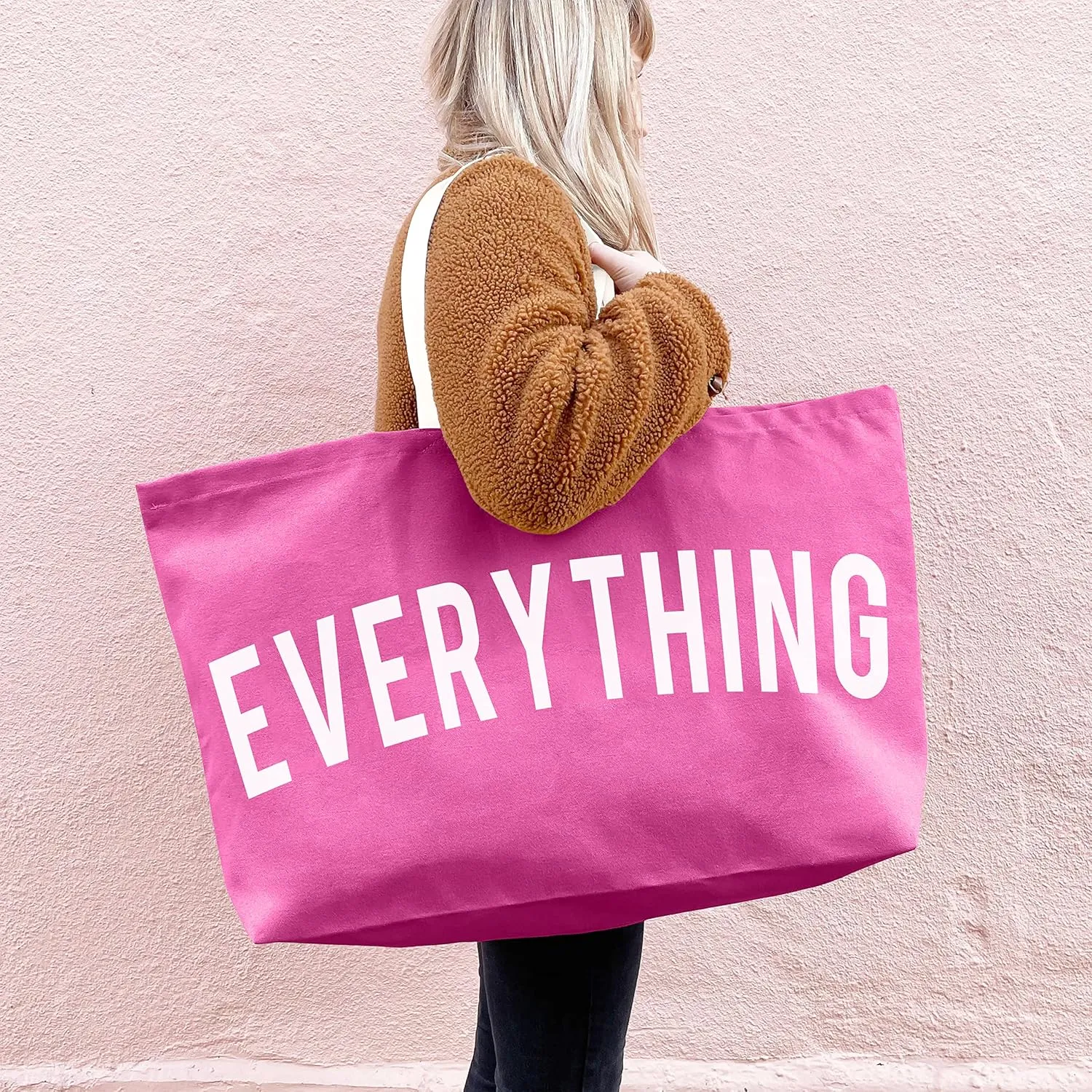 Canvas Tote Bag - Extra Large Shopping Beach Totes Bags Reusable Big Grocery Bag 28" x 8" x 16"