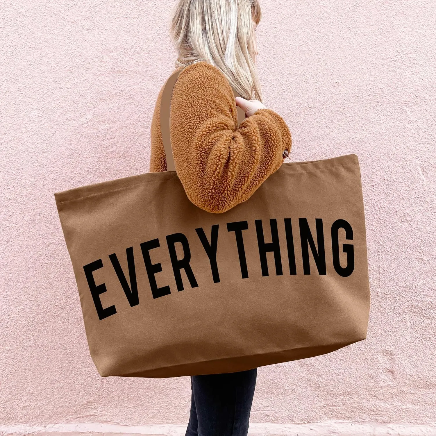 Canvas Tote Bag - Extra Large Shopping Beach Totes Bags Reusable Big Grocery Bag 28" x 8" x 16"