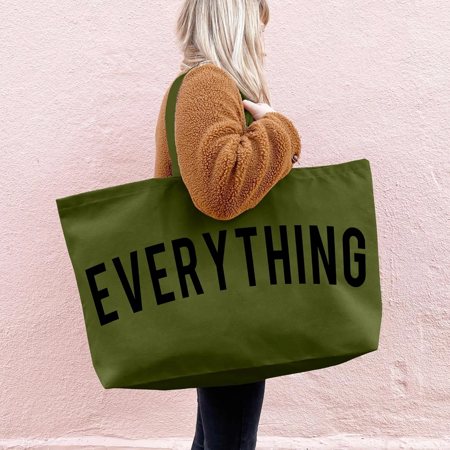 Canvas Tote Bag - Extra Large Shopping Beach Totes Bags Reusable Big Grocery Bag 28" x 8" x 16"