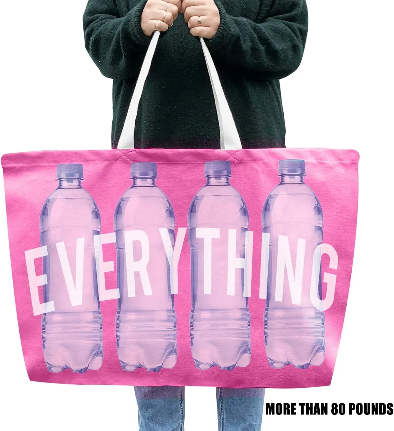 Canvas Tote Bag - Extra Large Shopping Beach Totes Bags Reusable Big Grocery Bag 28" x 8" x 16"