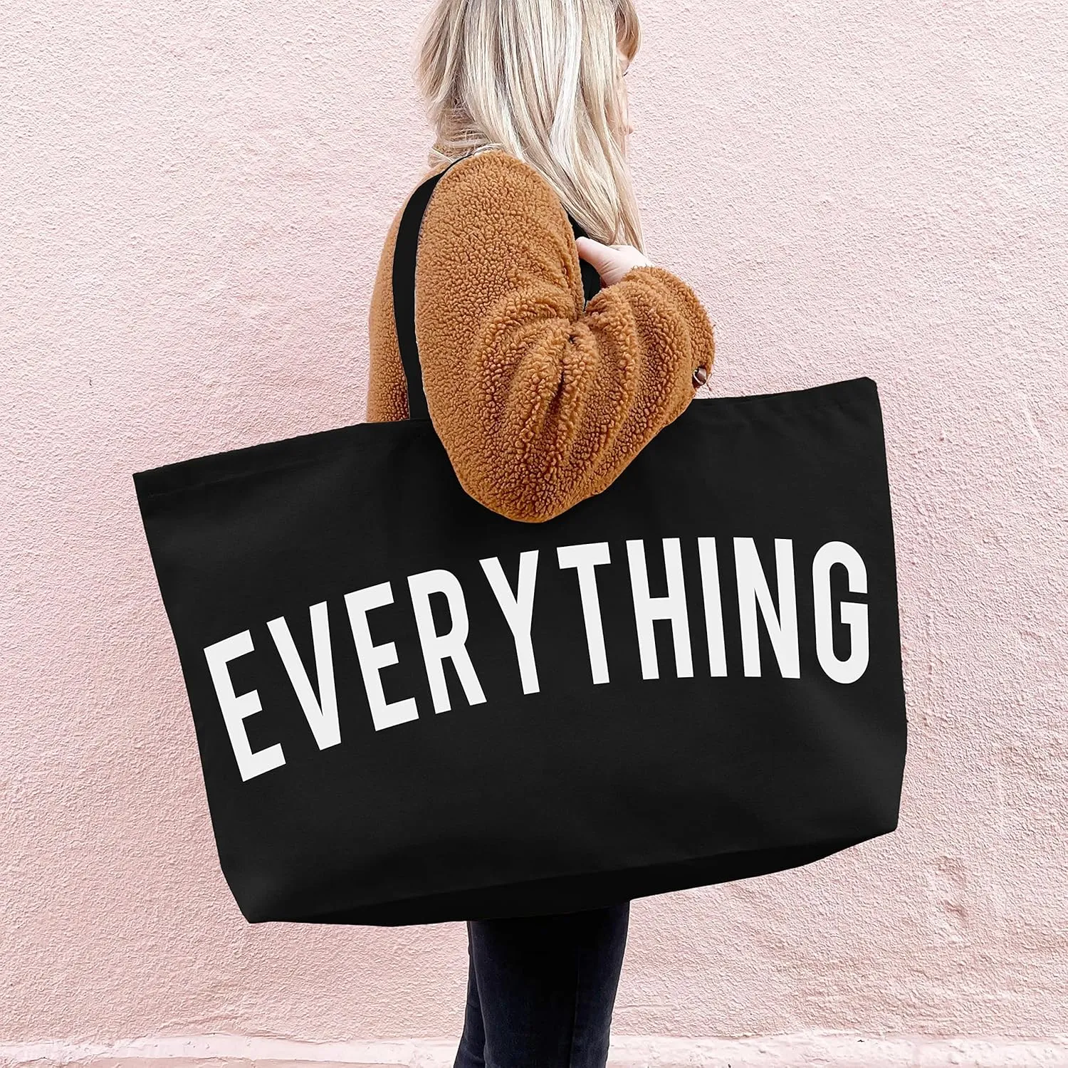 Canvas Tote Bag - Extra Large Shopping Beach Totes Bags Reusable Big Grocery Bag 28" x 8" x 16"