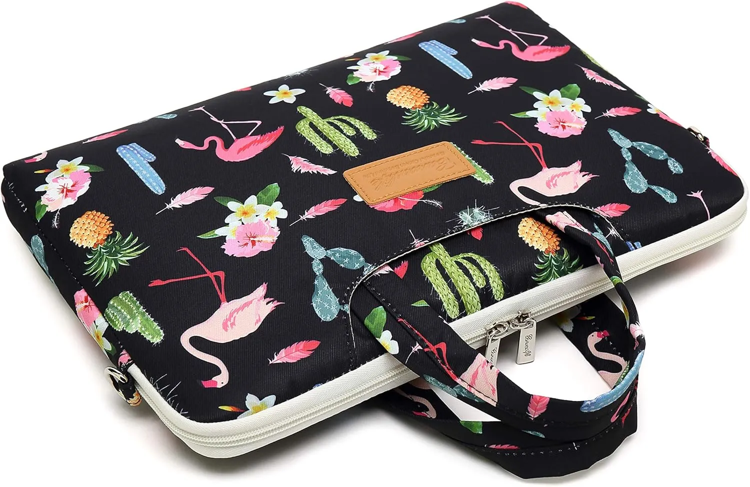 canvaslife flamingos Pattern Waterproof Laptop Shoulder Messenger Bag Laptop Computer Briefcases with Rebound Bubble Protection for 15 inch and 15.6 inch Laptop