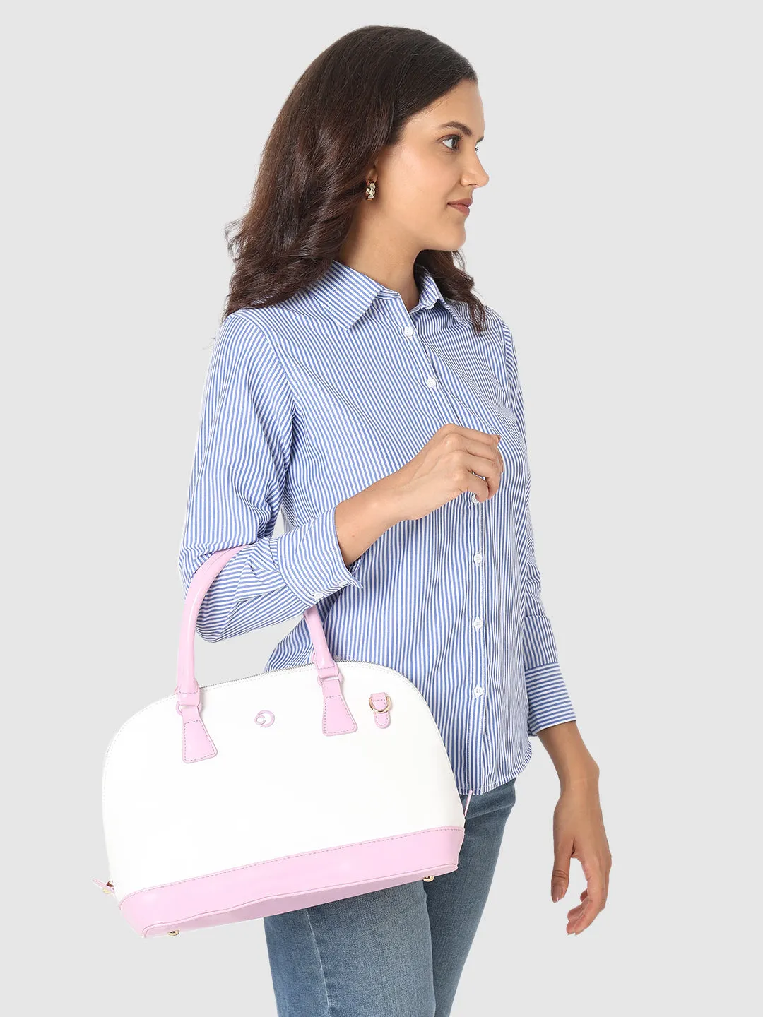 Caprese Aurora Medium Pink Satchel Bag