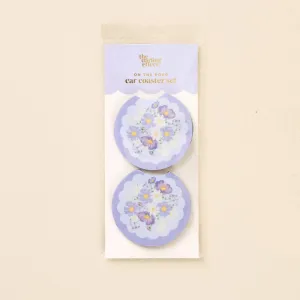 Car Coaster Set Bouquet Beauty Purple