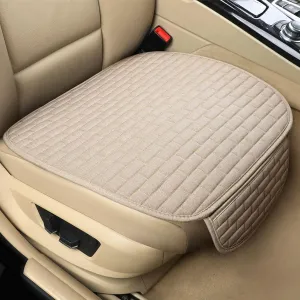 Car Seat Covers Front Seats,2 Pack Seat Covers for Cars Truck SUV,Front Seat Covers with Storage Pocket,Bottom Auto Seat Cushion Pad Mat for Most Vehicles-Beige,Front 2 Pcs