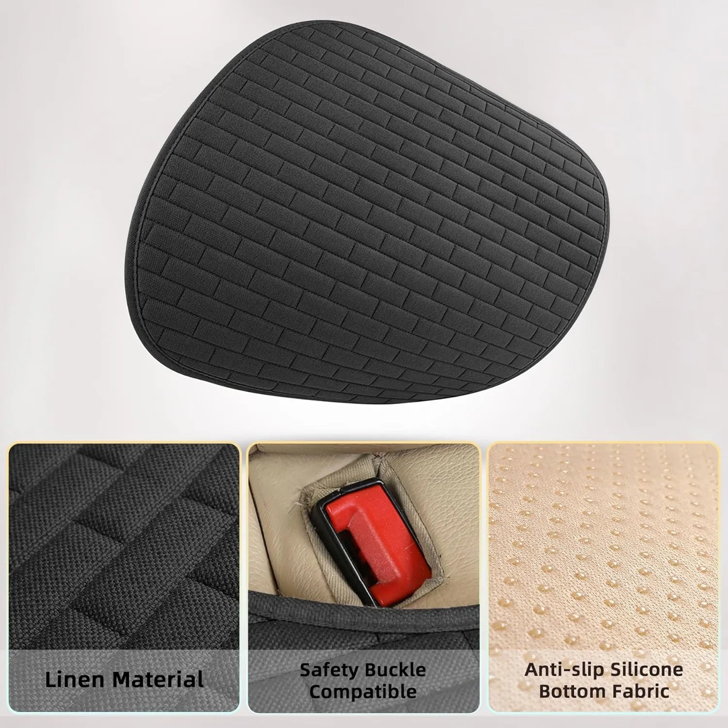 Car Seat Covers Front Seats,2 Pack Seat Covers for Cars Truck SUV,Front Seat Covers with Storage Pocket,Bottom Auto Seat Cushion Pad Mat for Most Vehicles-Black,Front 2 Pcs