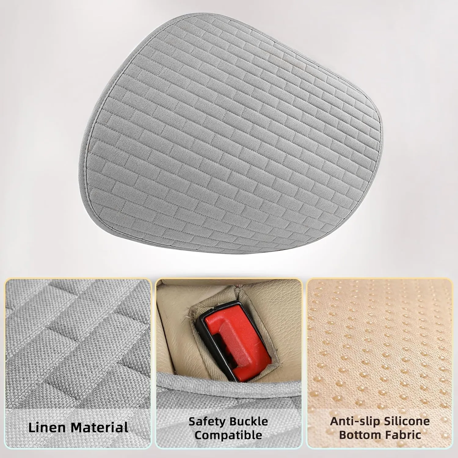 Car Seat Covers Front Seats,2 Pack Seat Covers for Cars Truck SUV,Front Seat Covers with Storage Pocket,Bottom Auto Seat Cushion Pad Mat for Most Vehicles-Gray,Front 2 Pcs