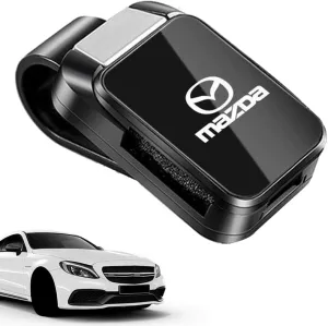 Car Sunglasses Holder for Mazda Biante 2008-2018, Glasses Holders for Car Sun Visor Ticket Card Clip Eyeglasses Storage Box Auto Interior Accessories,Black-A