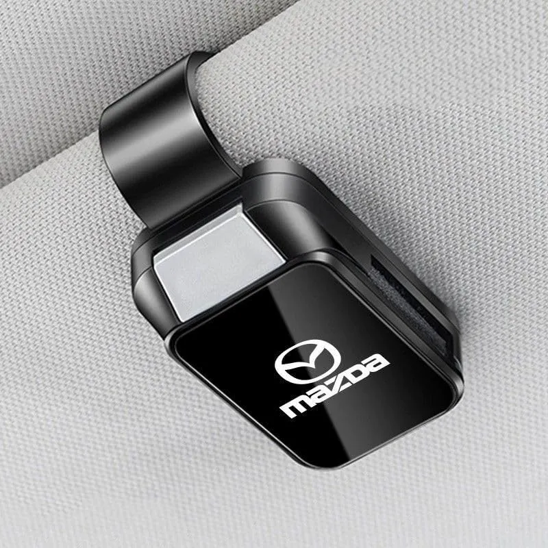 Car Sunglasses Holder for Mazda Biante 2008-2018, Glasses Holders for Car Sun Visor Ticket Card Clip Eyeglasses Storage Box Auto Interior Accessories,Black-A