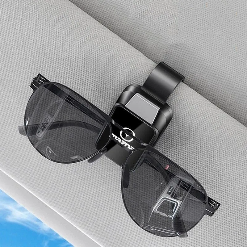 Car Sunglasses Holder for Mazda Biante 2008-2018, Glasses Holders for Car Sun Visor Ticket Card Clip Eyeglasses Storage Box Auto Interior Accessories,Black-A