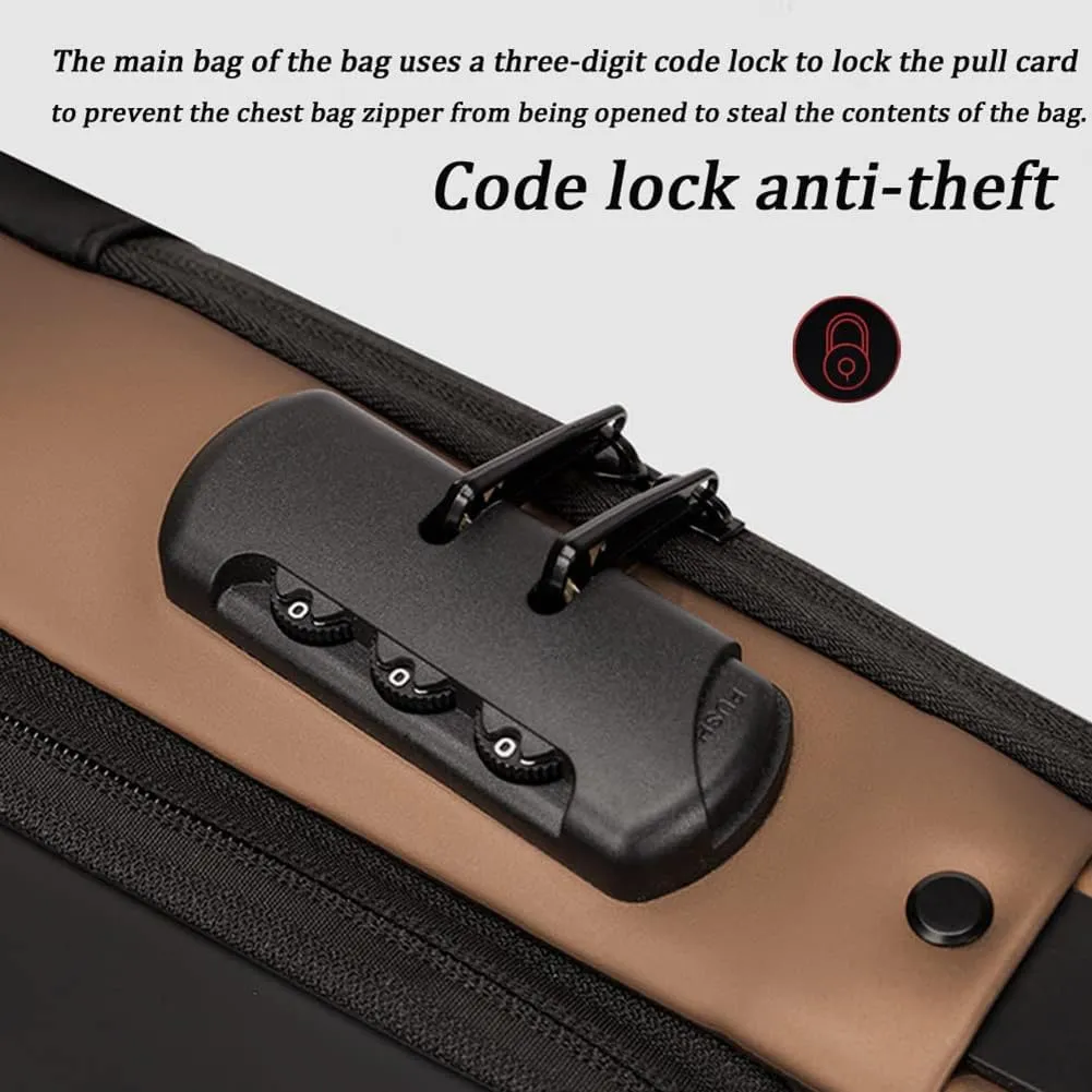 Carbon Fiber Streamline Anti-theft Sling Bag, USB Charging Sport Sling, Sports Crossbody Bag, Waterproof Shoulder Backpack