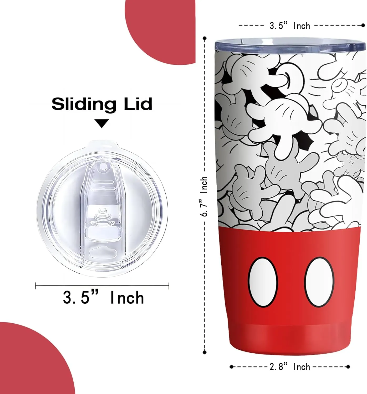 Cartoon 20 Oz Stainless Steel Tumbler Leak Proof Tumbler with Straw and Lid, Travel Coffee Mug for Home Outdoor, Thermal Cups for Hot and Cold Drinks